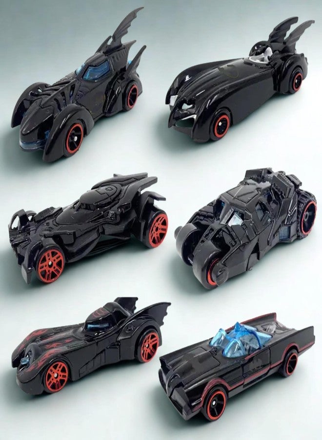 VRION Die-Cast Model Cars 1:64 Scale, Black Metal Push & Go Racing Cars, 6 Piece Set for Kids 6+ Years